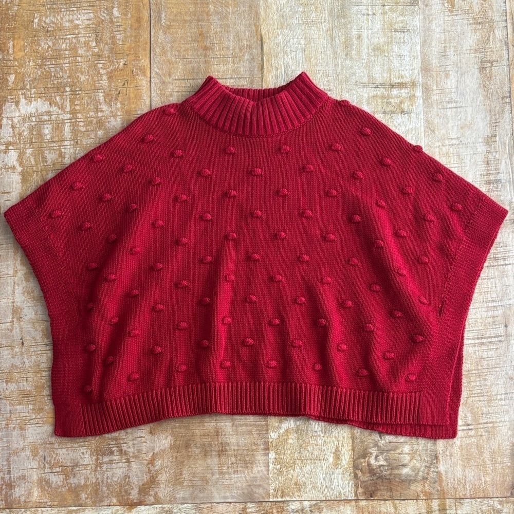 NWOT Carter's Red Sweater Poncho 3t
